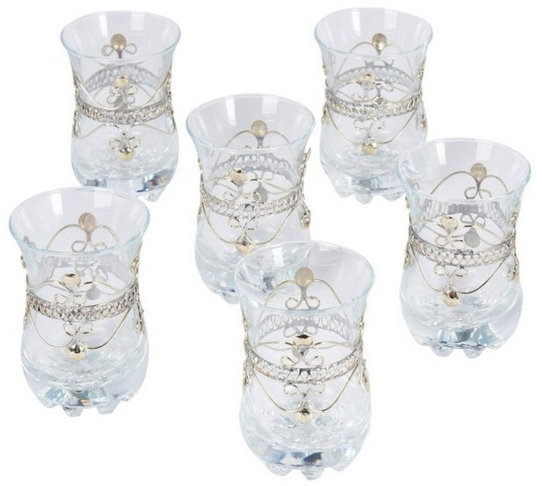 Marrakesch Orient & Mediterran Interior Teeglas 6er Set Orientalische Teegläser Deko Mousta, Handarbeit Bild 1