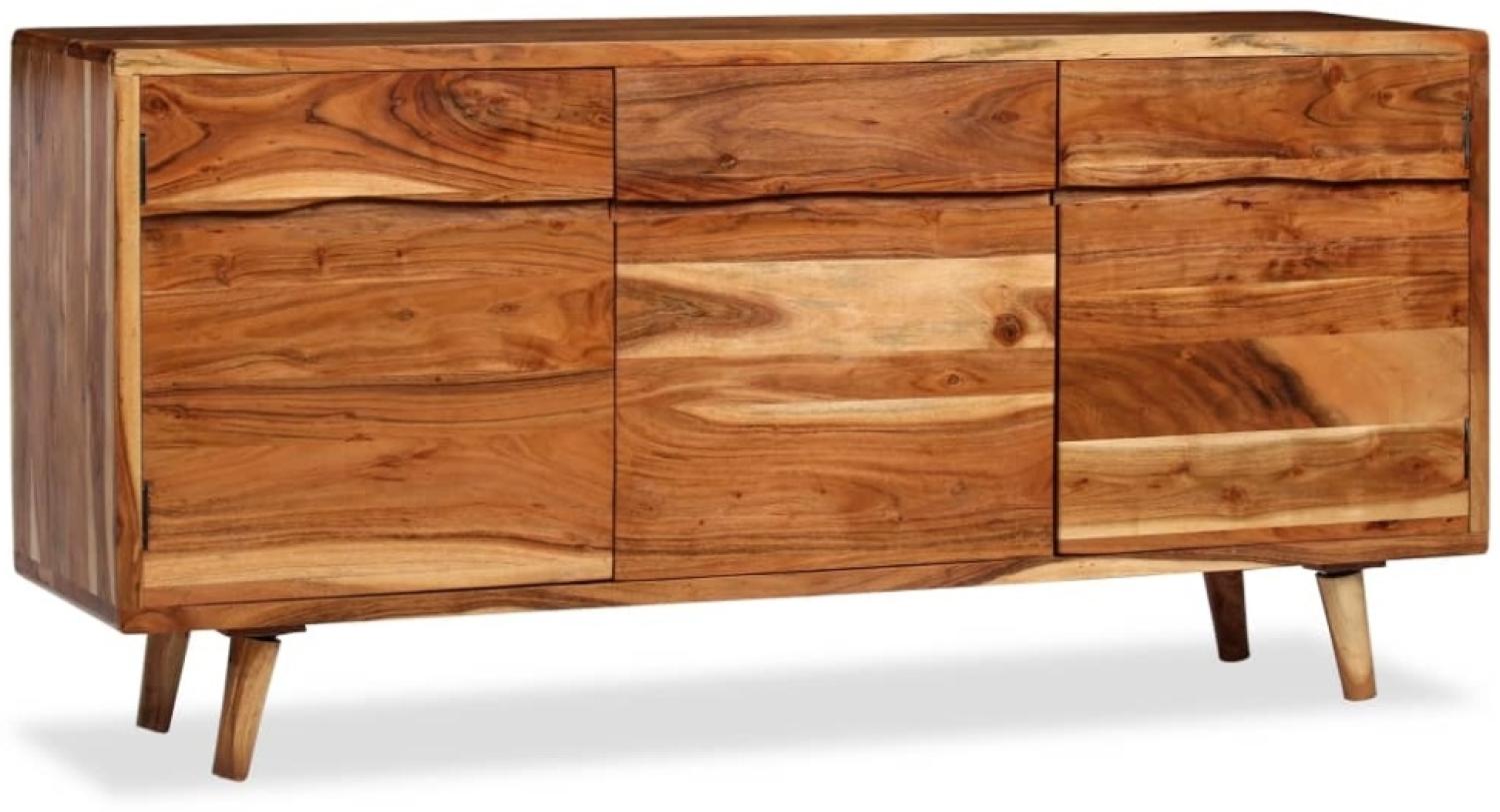 vidaXL Sideboard Massivholz mit geschnitzten Türen 160×40×75 cm 244976 Bild 1