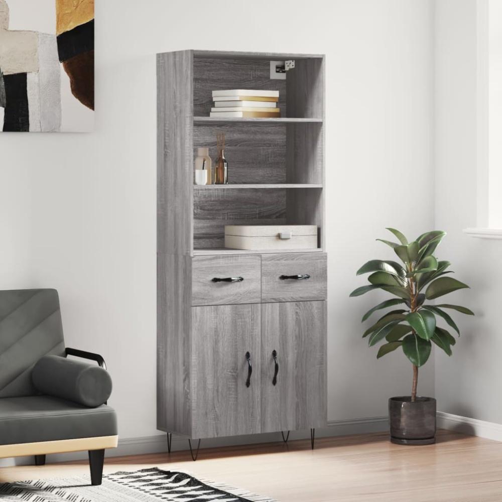 vidaXL Highboard Grau Sonoma 69,5x34x180 cm Holzwerkstoff 3200551 Bild 1