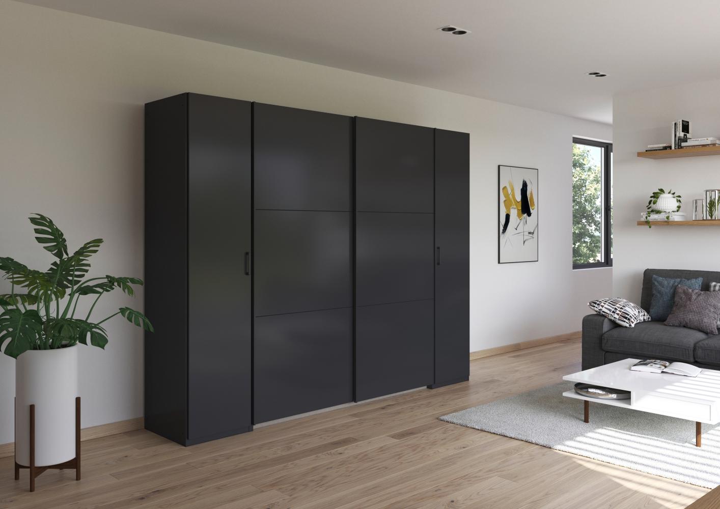 rauch Kleiderschrank, Dreh- und Schwebetürenschrank KRONACH, 4-türig, Grau metallic, 268 x 210 x 59 cm Bild 1