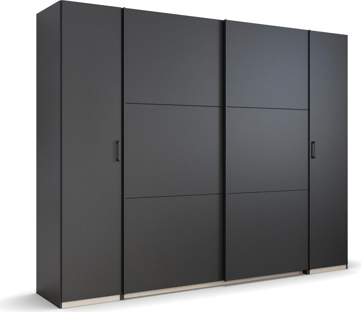 rauch Kleiderschrank, Dreh- und Schwebetürenschrank KRONACH, 4-türig, Grau metallic, 268x210x59cm Bild 1