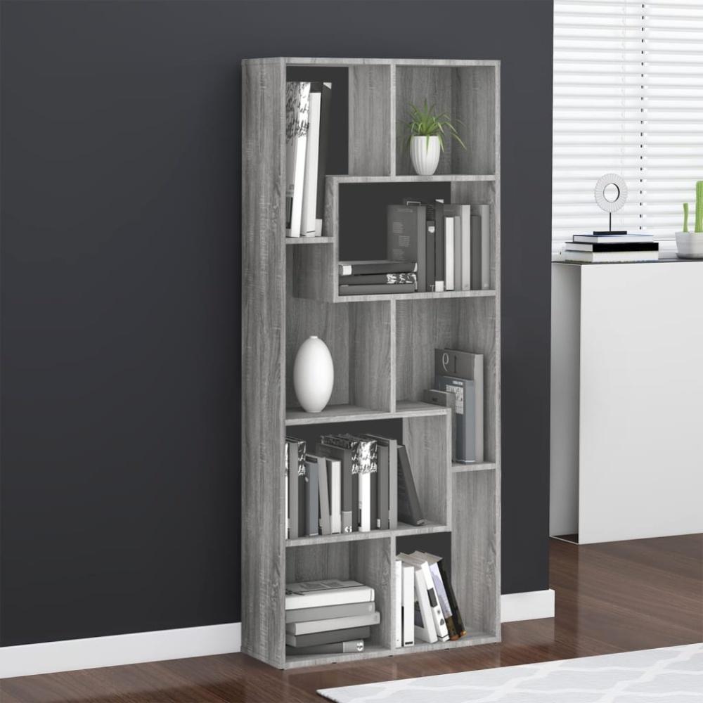 vidaXL Bücherregal Grau Sonoma 67x24x161 cm Holzwerkstoff 815502 Bild 1