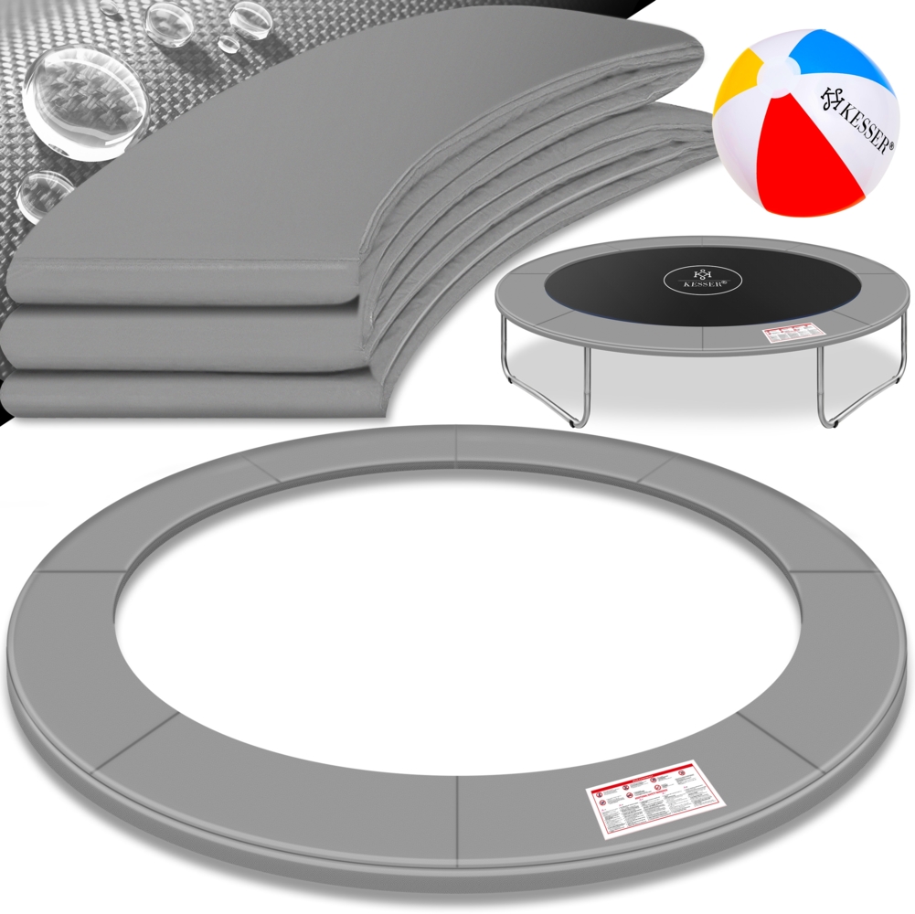 KESSER® - Trampolin Randabdeckung Ø 244 , 305 , 366 , 426 cm , 30cm breit 100% UV-beständig reißfest Federabdeckung , Grün , Blau Hellgrau, 305 cm Bild 1