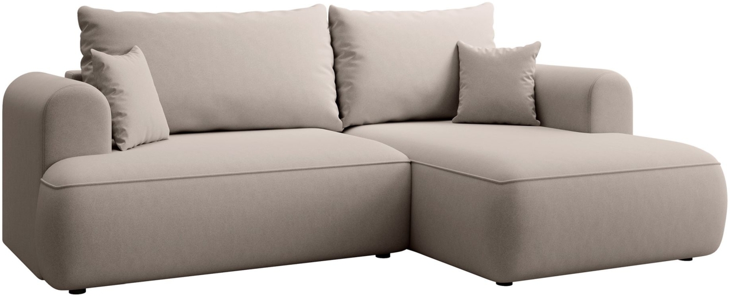 Selsey ''Ovo Mini' Eckschlafsofa rechtsseitig mit Stauraum, Easy-Clean-Samtbezug, grau, 93 x 238 x 156 cm Bild 1