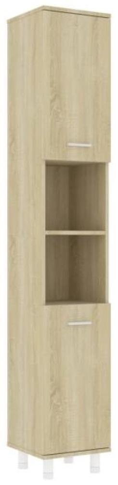 vidaXL Badezimmerschrank Sonoma-Eiche 30x30x179 cm Holzwerkstoff 802627 Bild 1