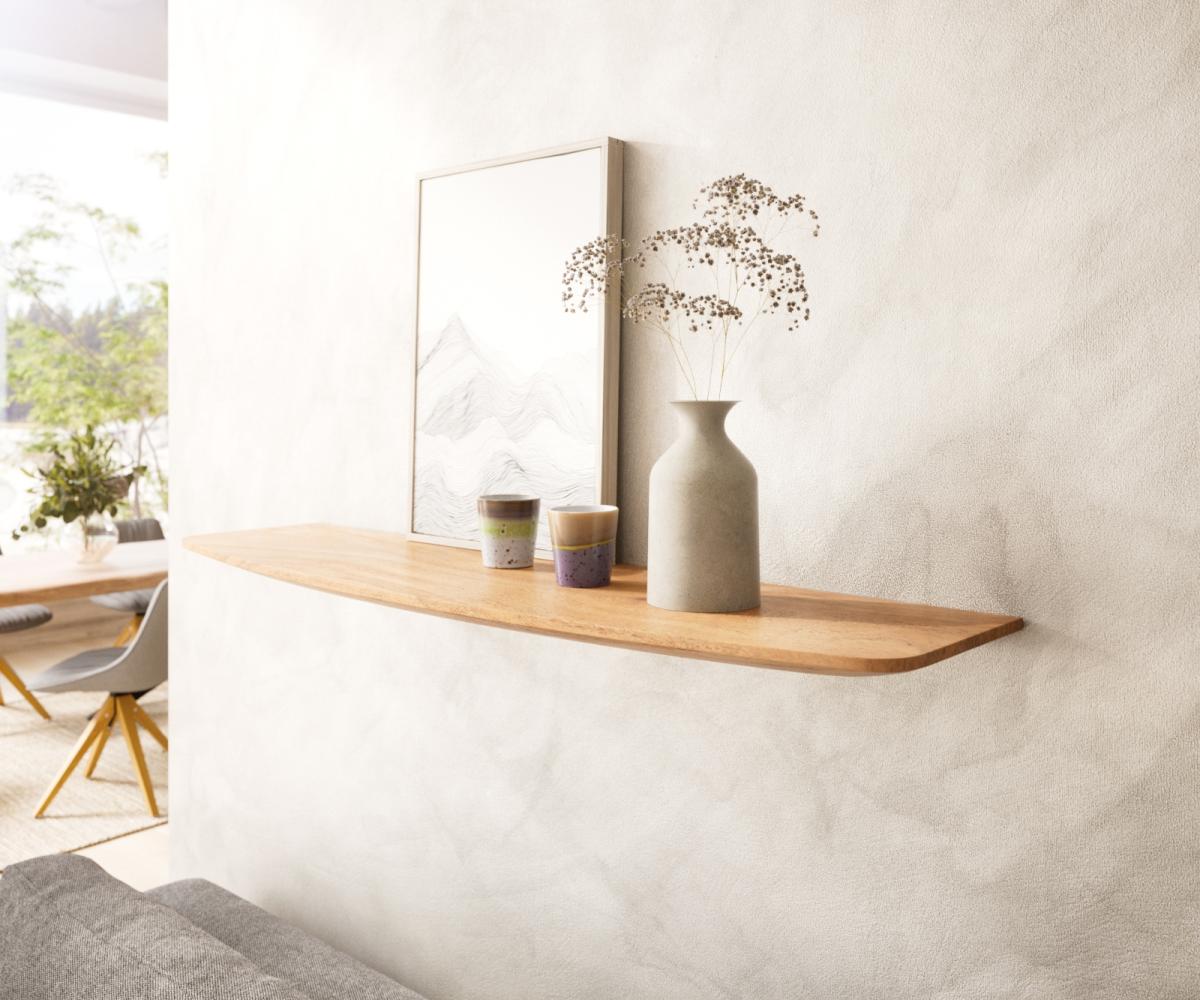 Wandregal Edge 100 cm Akazie Natur Schweizer Kante Massiv Bild 1