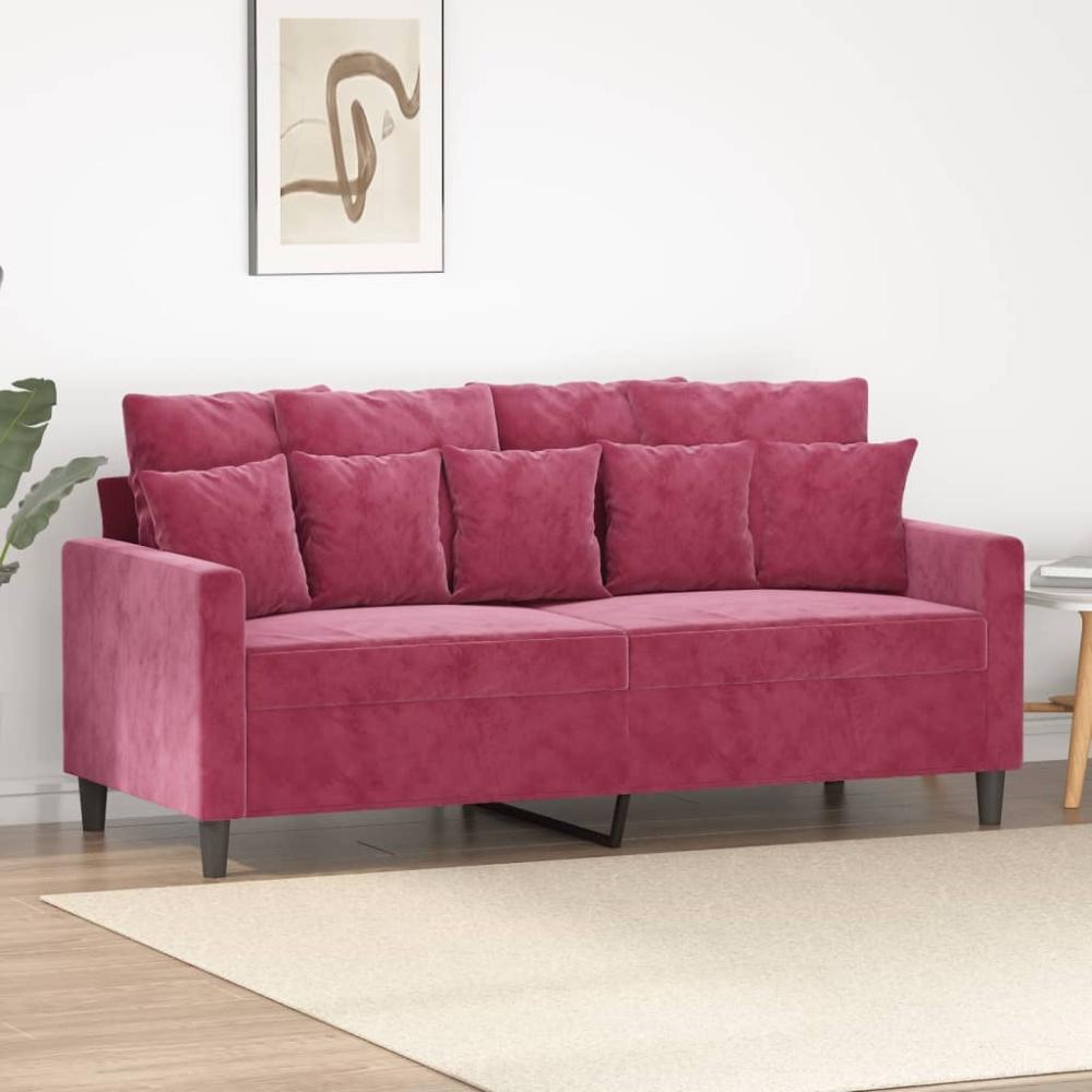 vidaXL 2-Sitzer-Sofa Weinrot 140 cm Samt 359307 Bild 1