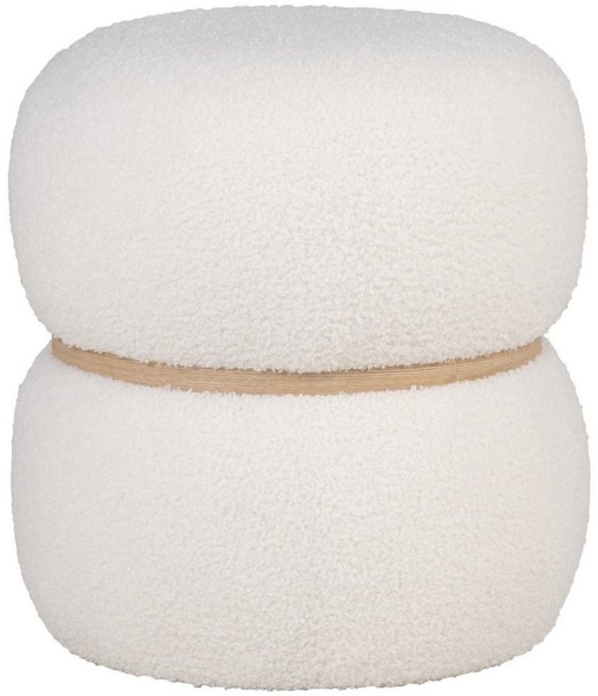 House Nordic Pouf in Weiss, Stoff - 38x41x38cm (BxHxT) Bild 1