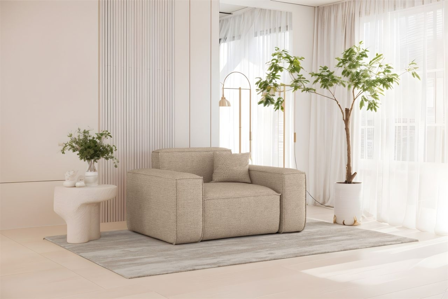 Sessel Designersessel CELES PREMIUM in Stoff Artico Beige Bild 1