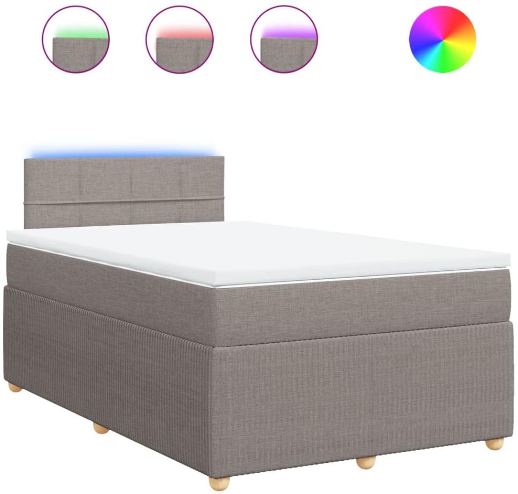 vidaXL Boxspringbett mit Matratze Taupe 120x190 cm Stoff 3289699 Bild 1