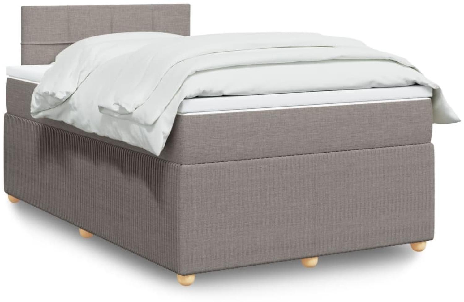 vidaXL Boxspringbett mit Matratze Taupe 120x190 cm Stoff 3289699 Bild 1