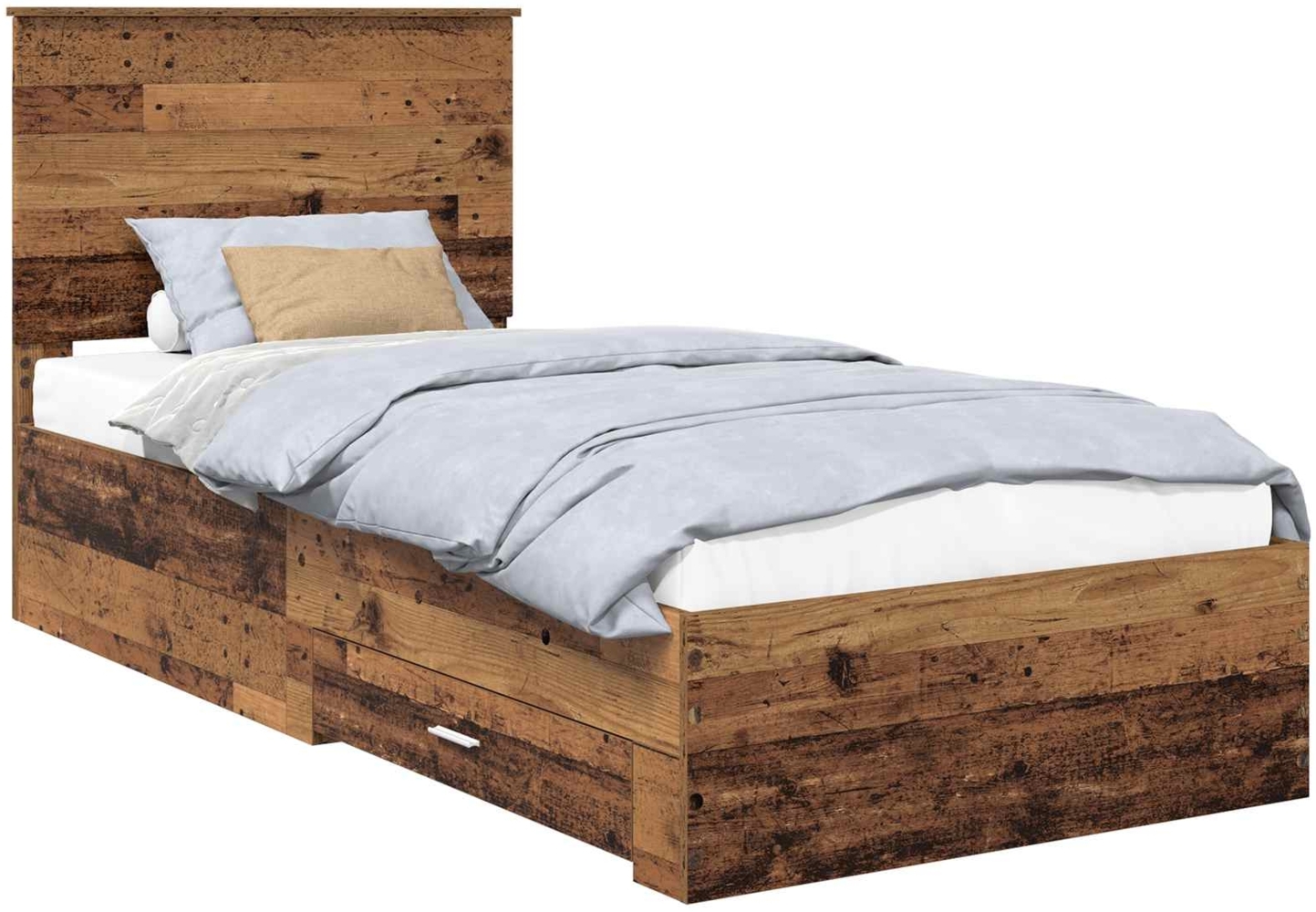 vidaXL Bettrahmen mit Kopfteil Altholz 90x200 cm Holzwerkstoff 3409710 Bild 1