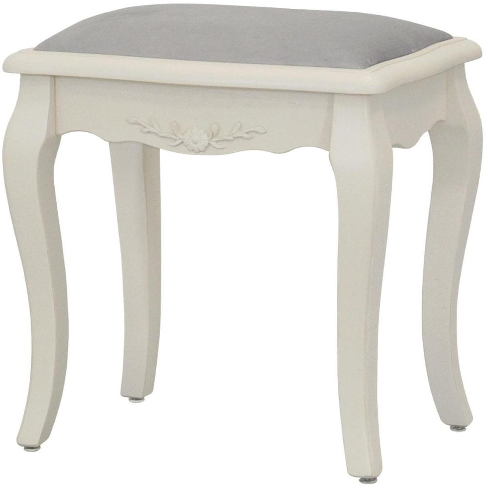 Livin Hill Sitzhocker Dijon Cremefarbener, grauer Stoff DI61 Bild 1