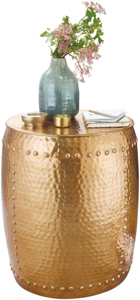 Wohnling 'PADRO' Beistelltisch Orientalisch, Aluminium rund, Gold, 42 x 49 x 42 cm Bild 1