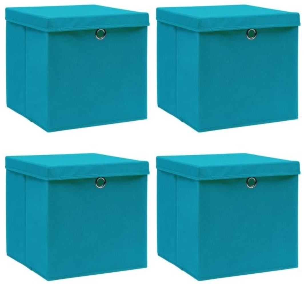 vidaXL Aufbewahrungsboxen mit Deckeln 4 Stk. Babyblau 32x32x32cm Stoff 288374 Bild 1