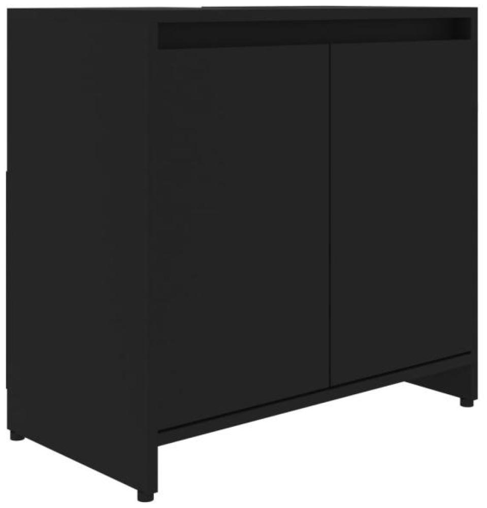 vidaXL Badezimmerschrank Schwarz 60x33x61 cm Holzwerkstoff 802643 Bild 1