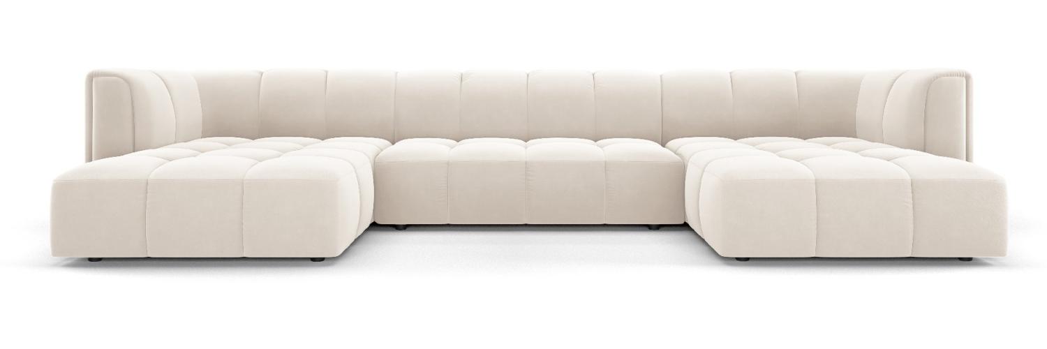 Micadoni Panorama Sofa Serena 5-Sitzer Samtstoff Hellbeige Bild 1