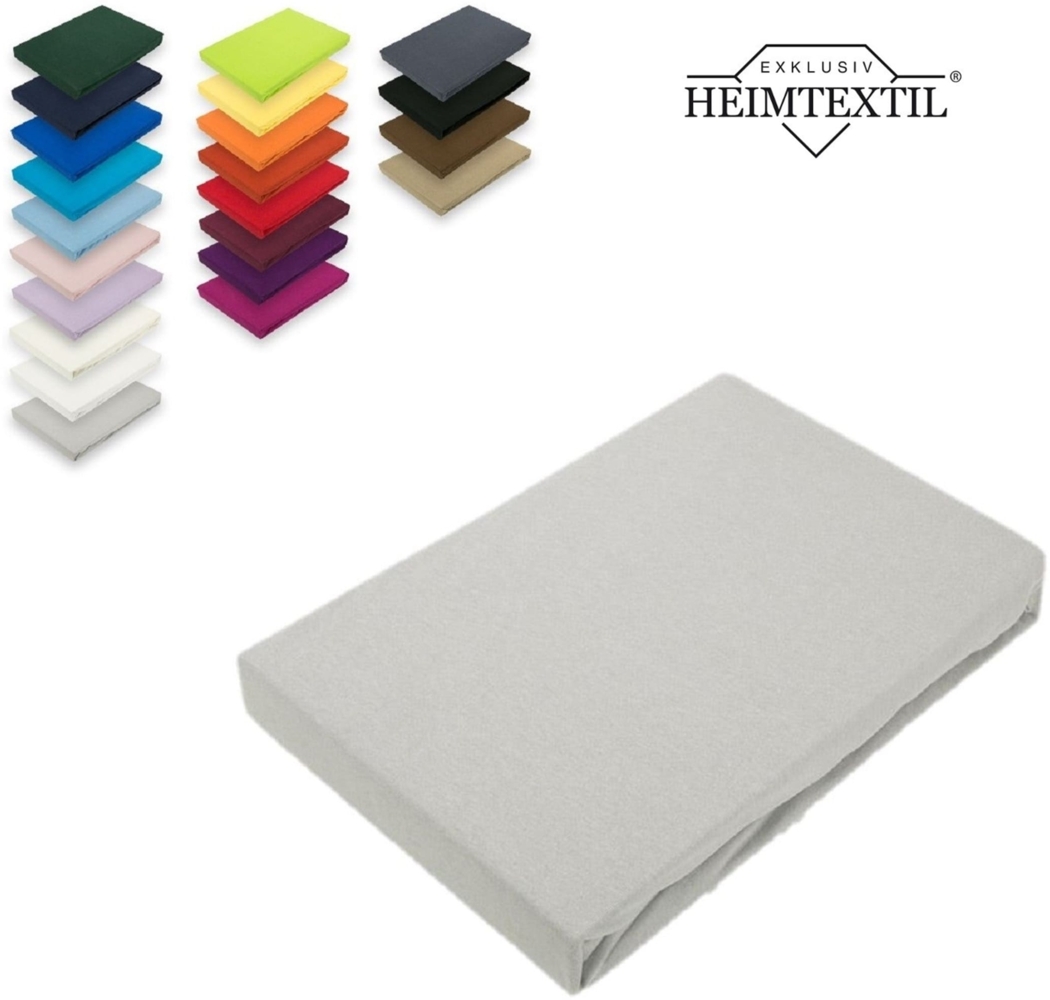 Jersey Spannbettlaken Premium Marke 180 - 200 x 200 cm Silber Bild 1