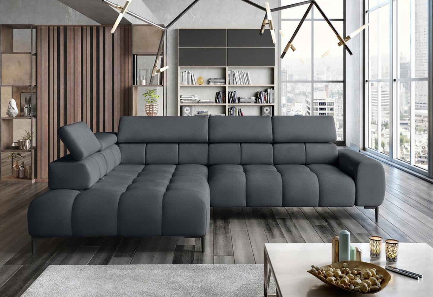 Stylefy Plazetti Ecksofa Kunstleder MADRYT Links Grau Bild 1