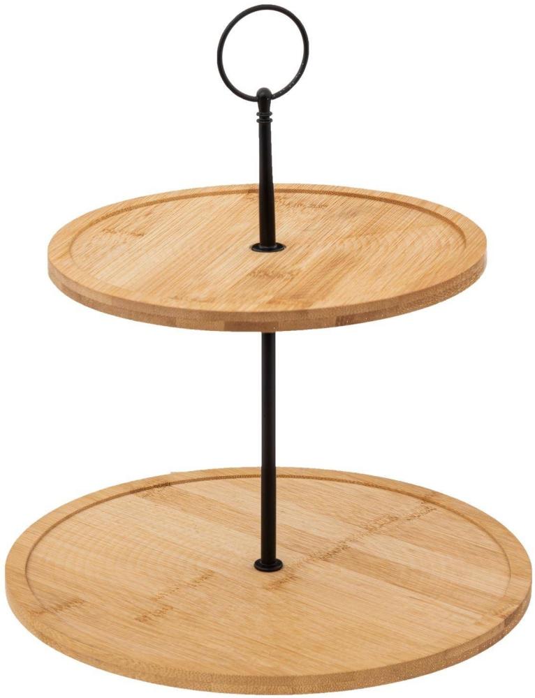 Etagere für Kuchen, Bambus, 2 Etagen, H. 30 cm Bild 1