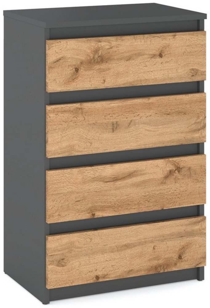 KOSETO Kommode mit 4 Schubladen - 60 cm - für Wohnzimmer und Schlafzimmer, Kratzfeste Oberfläche, Griffloses Design, Pflegeleicht, Modern Design Bild 1