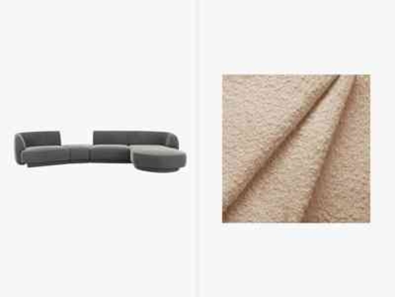 Micadoni Modulares Sofa Miley mit Recamiere 4-Sitzer Rechts Boucle Baloo Beige Bild 1