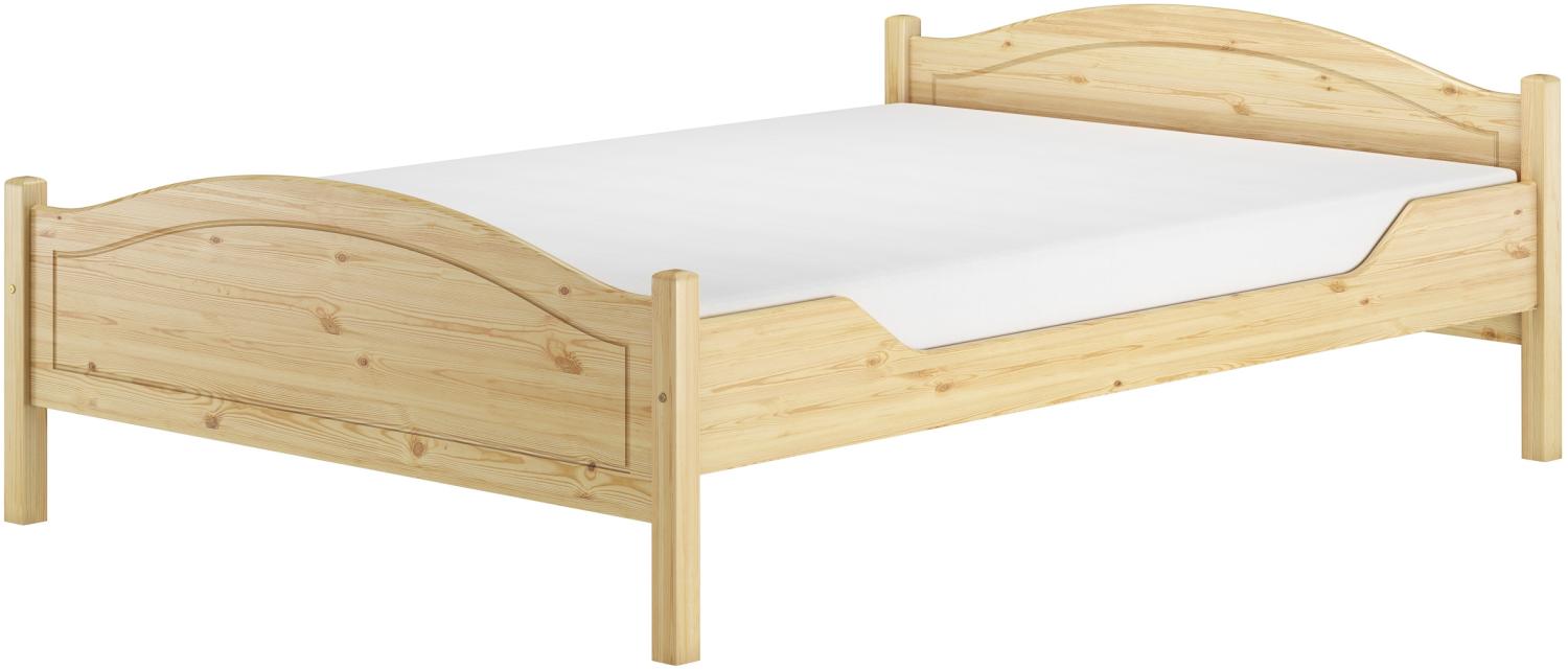 Überlanges Doppelbett 140x220 Kieferbett Massivholz Ehebett Zubehör wählbar V-60.30-14-220Rollrost und Matratze inkl. Bild 1