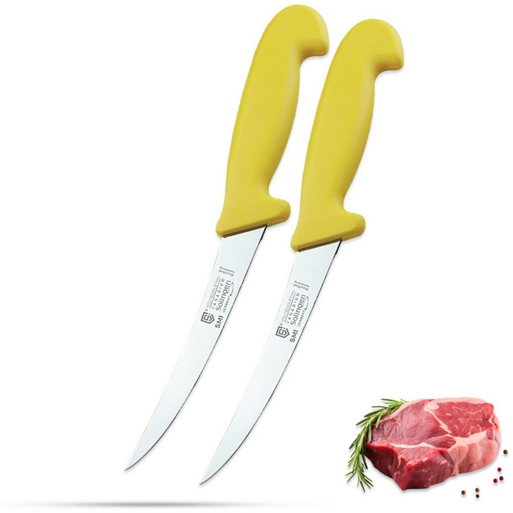 SMI Ausbeinmesser 2-tlg - 6 Zoll Ausbeinmesser Solingen Metzgermesser Fleischmesser Bild 1