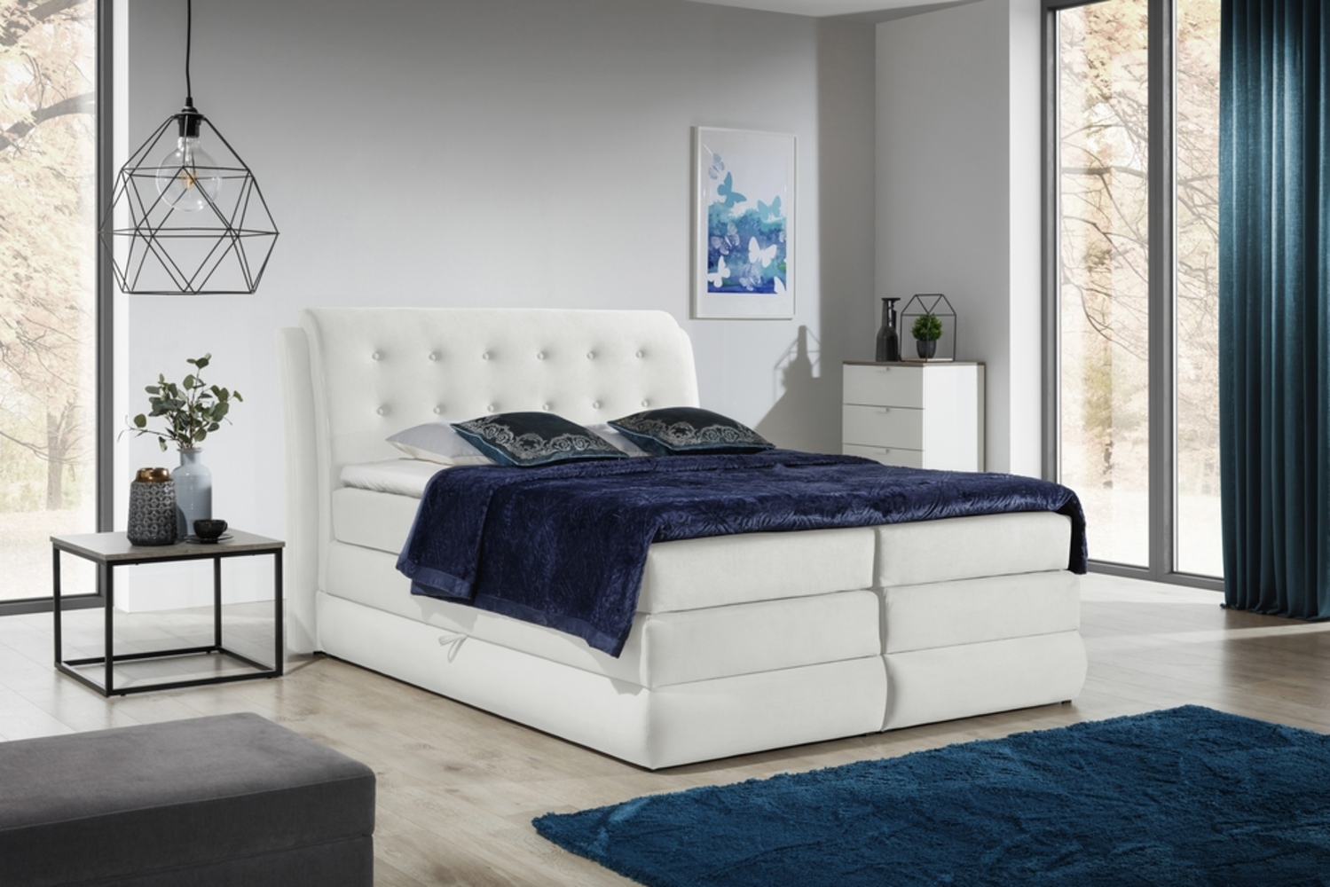 99rooms Sunshine Boxspringbett Kunstleder 180x200 cm Weiß Bild 1