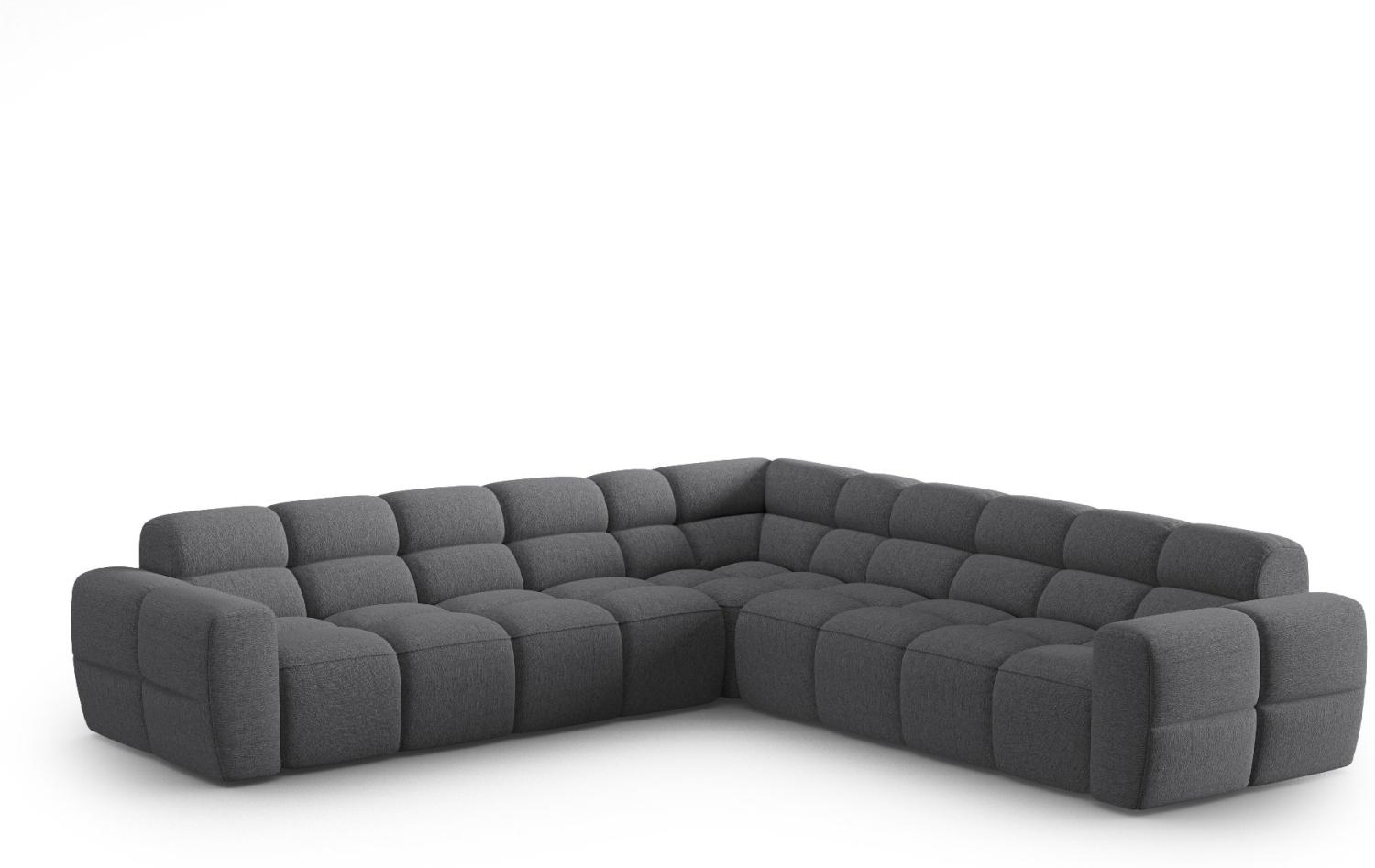 Micadoni Symmetrisches Ecksofa Lisa 5-Sitzer Strukturierter Stoff Grau Bild 1