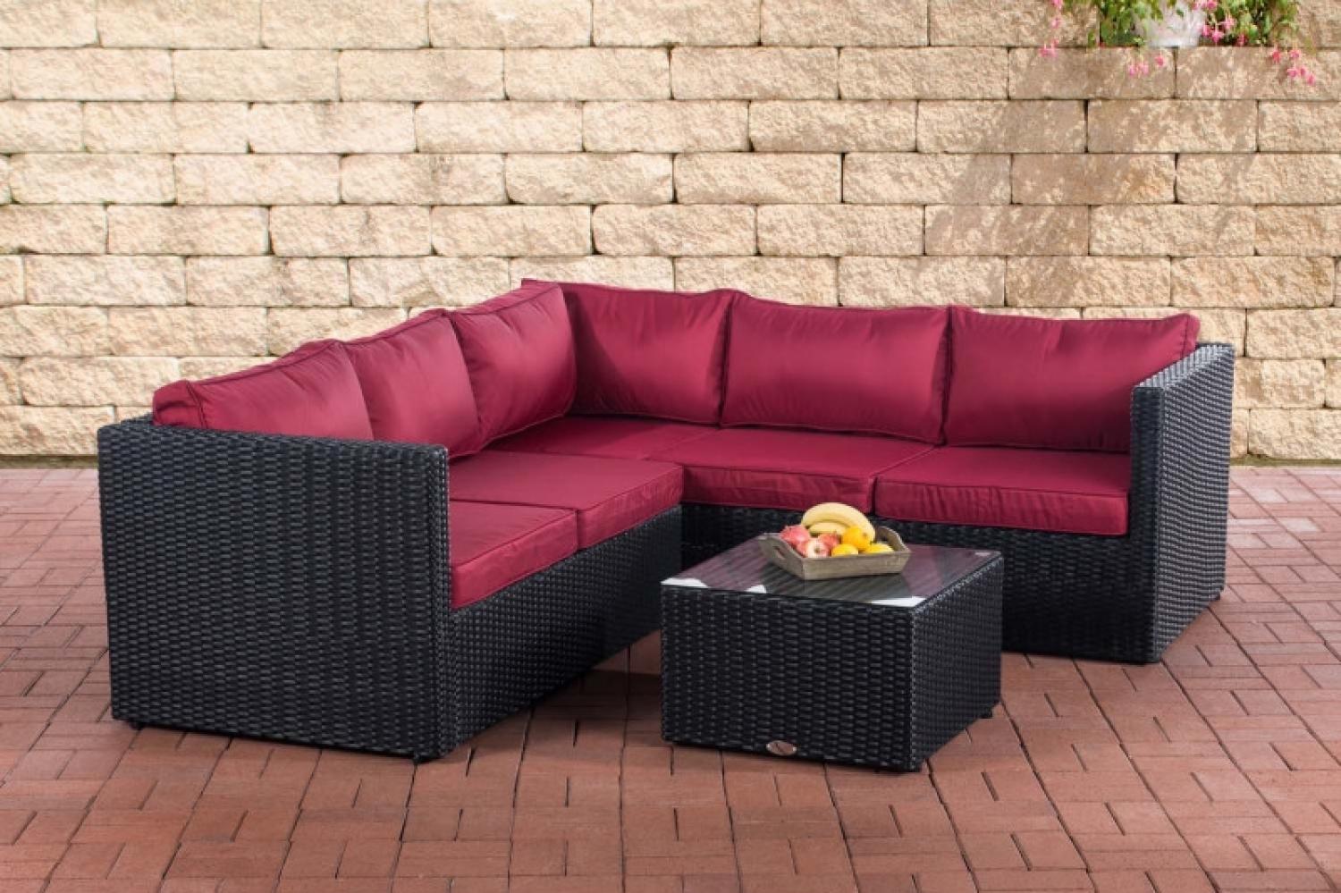 Ecksofa-Garnitur Liberi 5mm Rubinrot (Farbe: schwarz) Bild 1