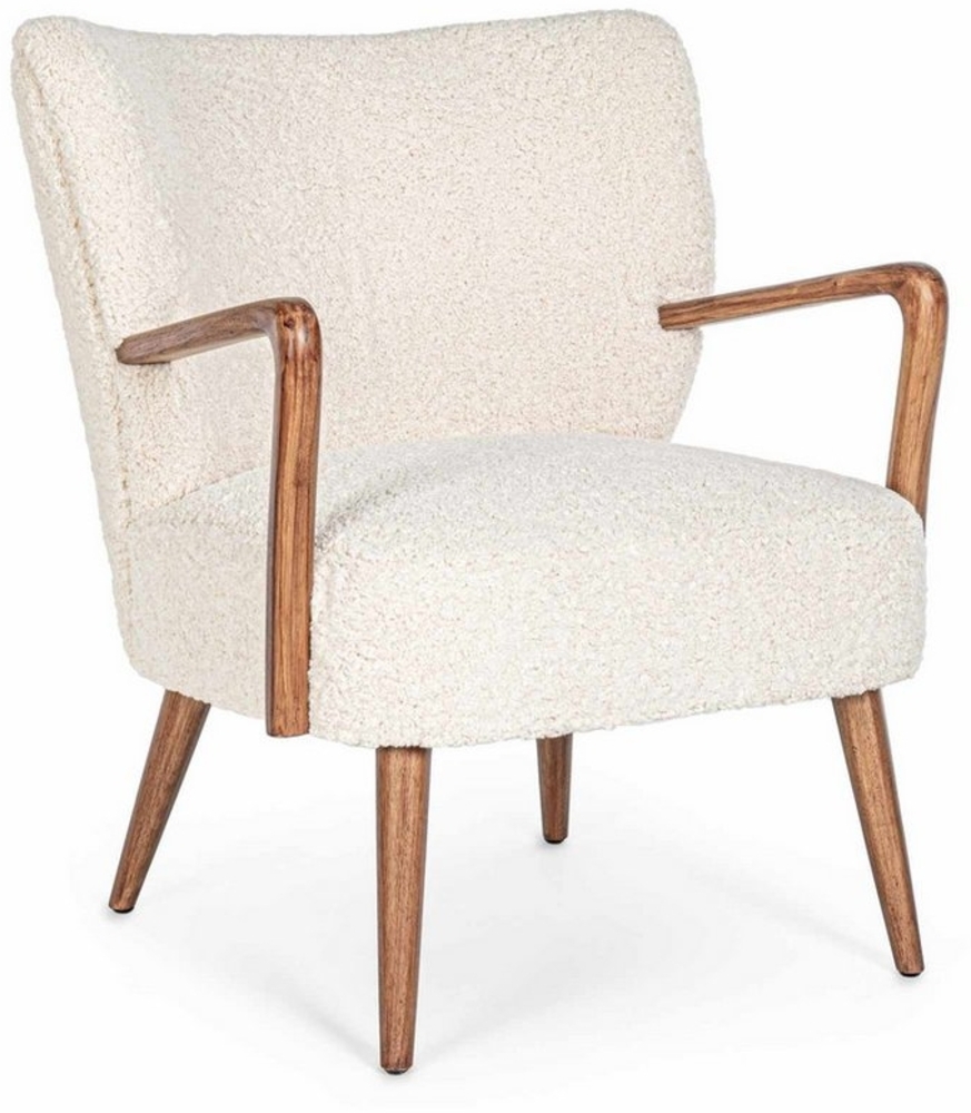 Bizzotto Sessel Moritz aus Teddy Stoff, Weiß Bild 1