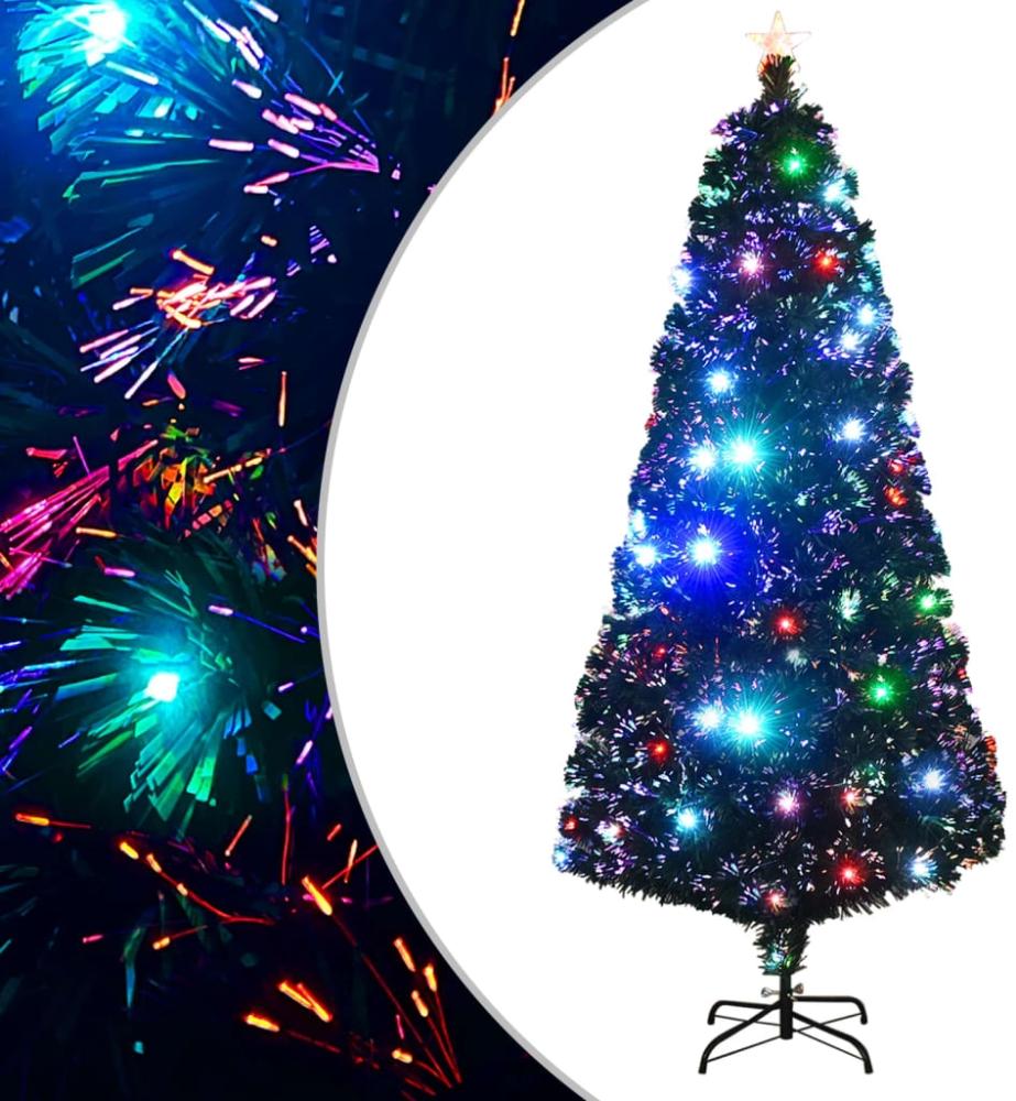 vidaXL Künstlicher Weihnachtsbaum mit Ständer/LED 180 cm Fiberoptik, Mit Beleuchtung [284302] Bild 1