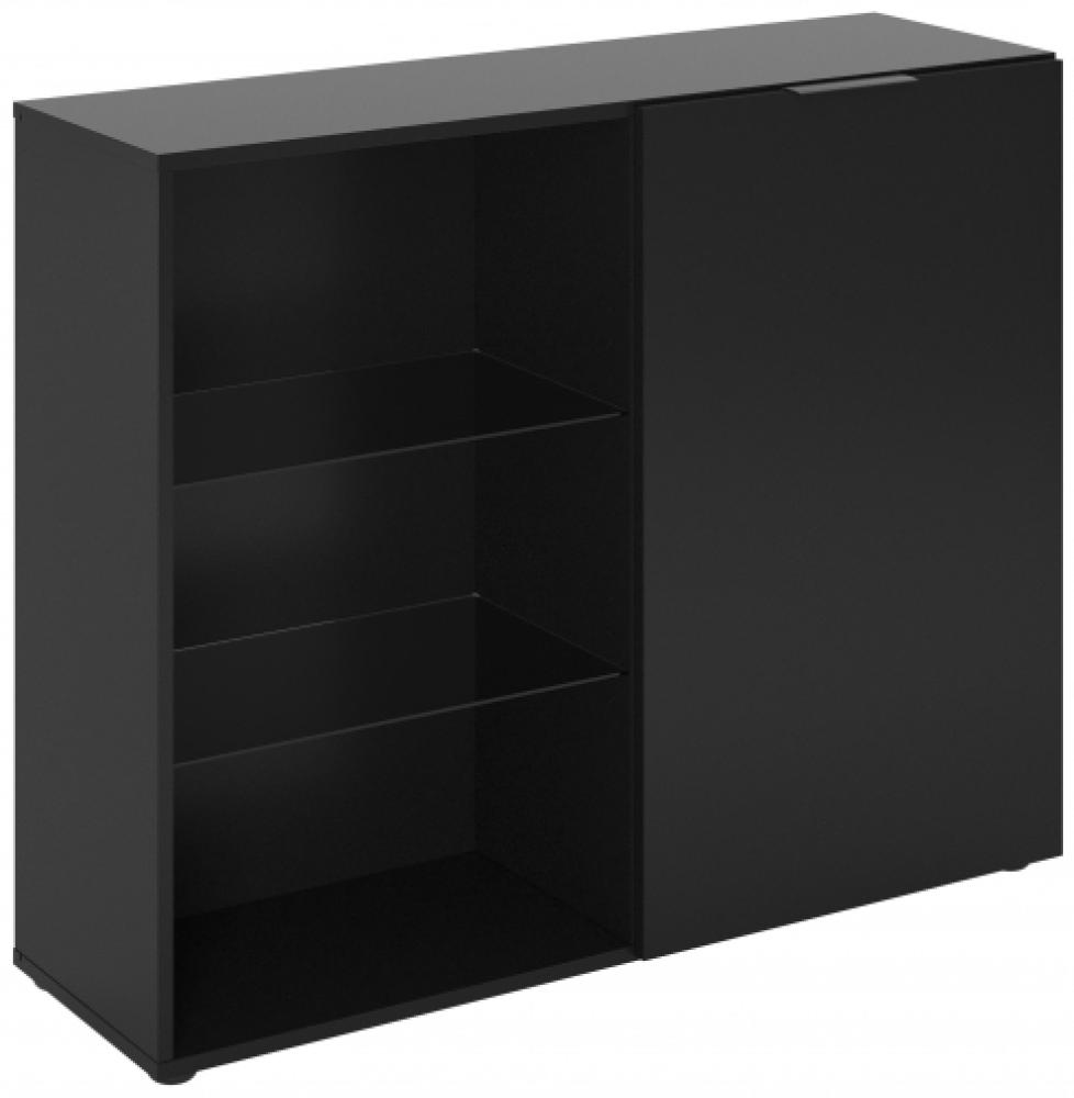 Kommode Sideboard Highboard Stauraum ca. 100 x 81 x 32 cm DARK 3 Schwarz Bild 1