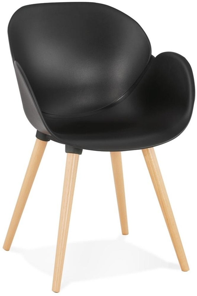 Esszimmerstuhl Küchenstuhl Premium | Monocoque Konferenzstuhl | Besucherstuhl Modern | Skandinavisch Design | 59,5x59x84,5 cm, Schwarz | LINARO von Kadima Design Bild 1