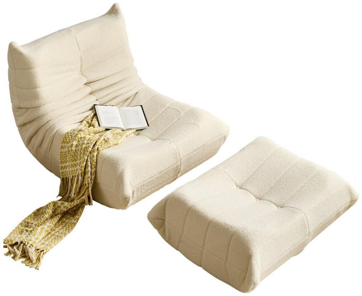 MODFU Sofa Loungesessel Wohnzimmer Sofa, Teddyfleece+Schaumstoff mit hoher Dichte 2 Teile, Produkt als komprimierte Verpackung Bild 1