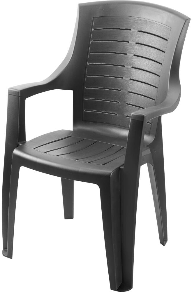 Progarden Stapelsessel polypropylen wetterfest Talia Stapelsessel anthrazit holzoptik Bild 1