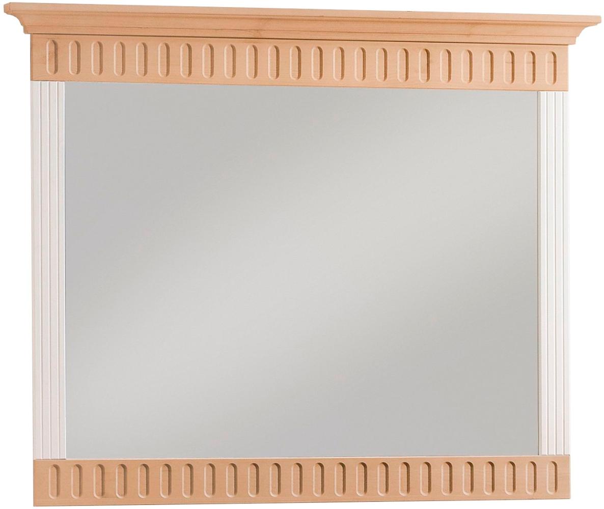 Wandspiegel >Silvana< in Weiß/Antik aus Massivholz - 105 x 86 x 6,5 cm (BxHxT) Bild 1