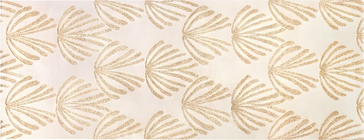 Vente-unique - Flurteppich Art Déco - 80 x 200 cm - Polypropylen - Beige & Goldfarben - LYSA Bild 1