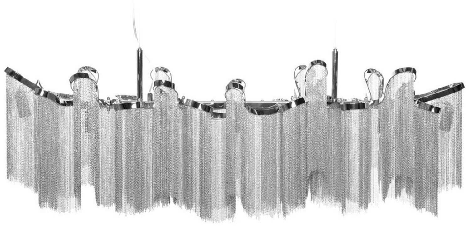 riess-ambiente Hängeleuchte ROYAL 118cm silber, ohne Leuchtmittel, Wohnzimmer · Metall-Ketten · Esszimmer · Modern Bild 1