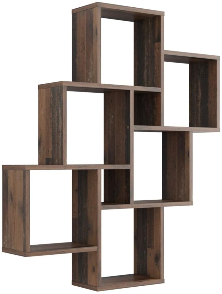 FMD Möbel 'LAURIO 2' Wandregal, melaminharzbeschichtete Spanplatte, Old Style dunkel, 81,2 x 94,3 x 15,7 cm Bild 1