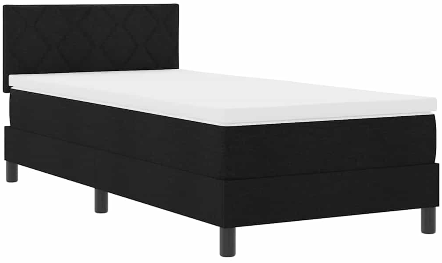 vidaXL Boxspringbett mit Matratze Schwarz 100 x 200 cm Stoff 3342263 Bild 1