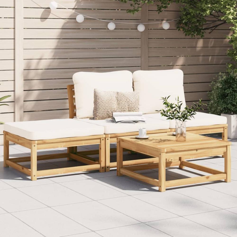 vidaXL 4-tlg. Garten-Lounge-Set mit Kissen Massivholz Akazie 3214303 Bild 1