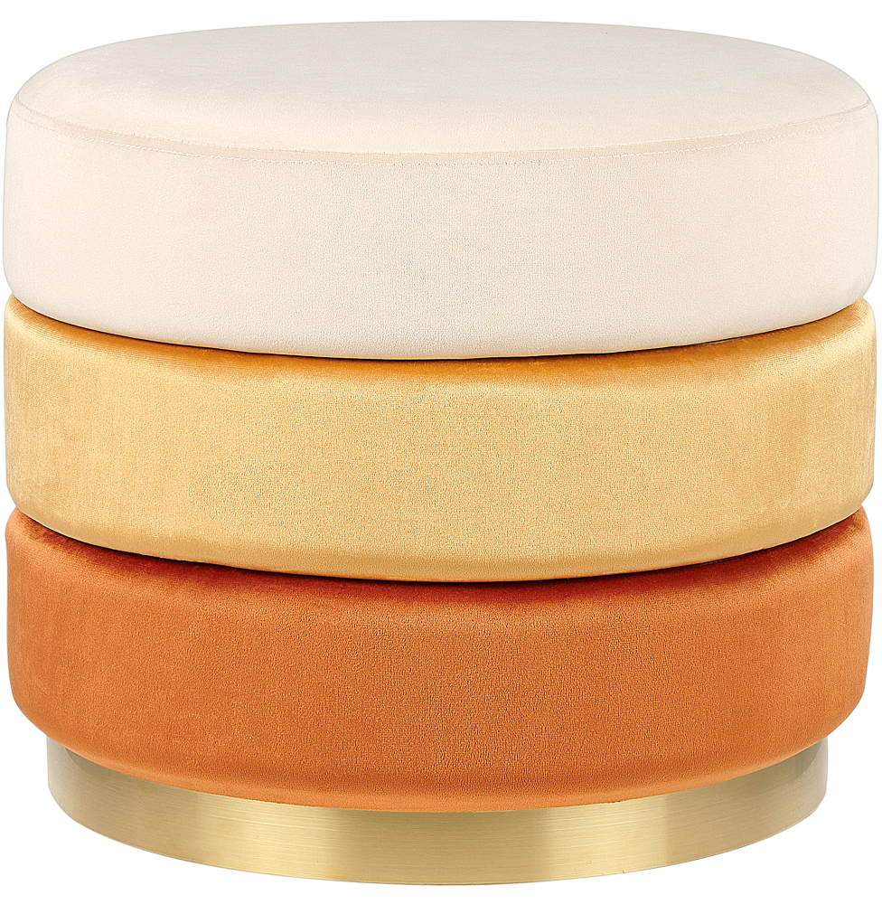 Pouf LOUIN Orange Samtstoff 48 cm 48 cm Bild 1