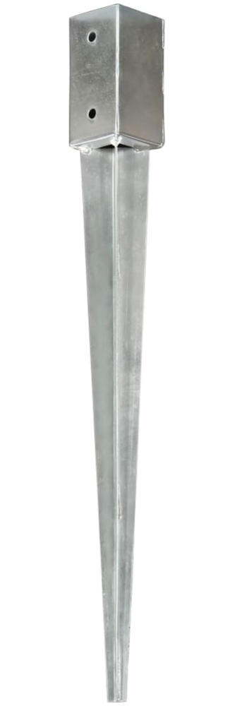 vidaXL Erdspieße 2 Stk. Silbern 7×7×75 cm Verzinkter Stahl 145401 Bild 1