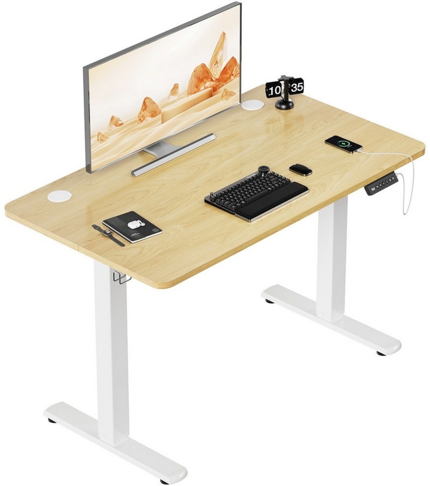 Furnicopia Schreibtisch Höhenverstellbarer mit USB-Ladefunktion und Wecker-Erinnerung (2 Höheneinstellungen 5 Farben und 6 Größen fur eine Vielzahl von Arbeits- und Lernumgebungen) Bild 1