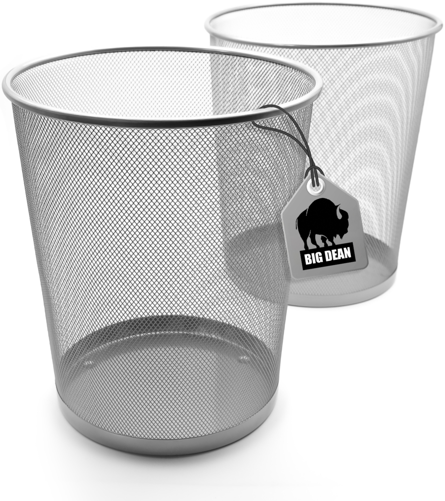 BigDean 2 Stück Papierkorb Mülleimer Büro silber 20L Draht – vielseitiger Mülleimer Bild 1