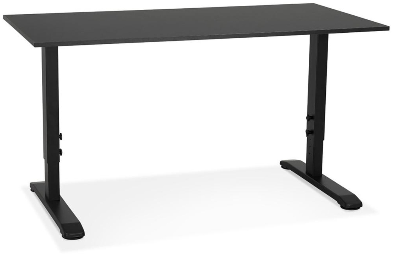 Kadima Design Schreibtisch höhenverstellbar | 140x70 cm | Schwarz Kompakt Ergonomisch | Computertisch Holz-Metall Bild 1