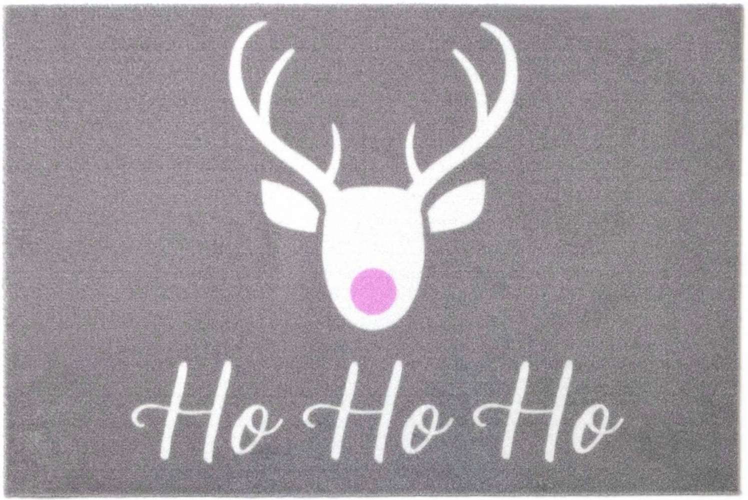 Primaflor-Ideen in Textil Fußmatte VELVET - HOHOHO, Made in Belgium, rechteckig, Höhe: 5 mm, Schmutzfangmatte, Weihnachten, mit Spruch, waschbar, rutschhemmend Bild 1