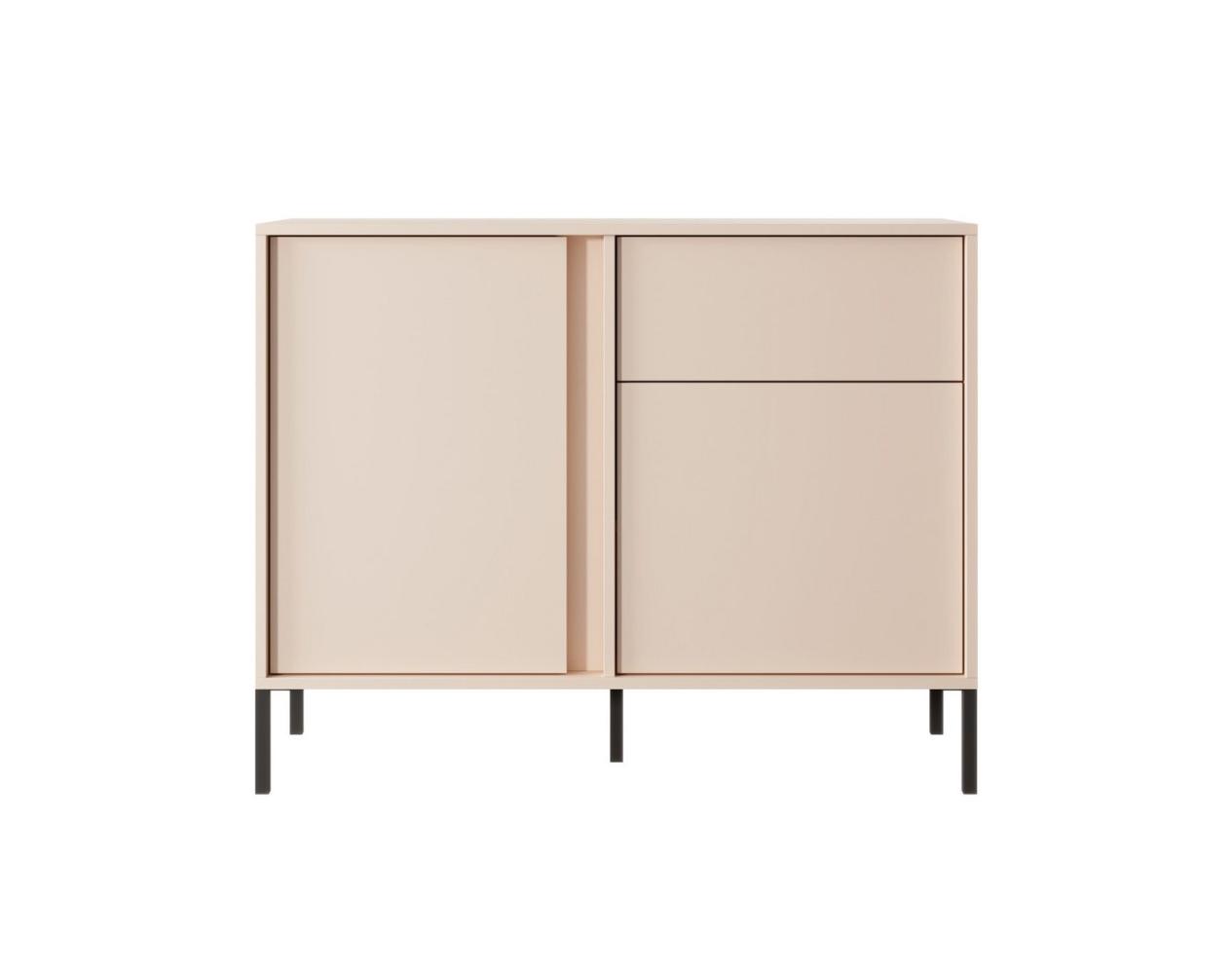 MOEBLO Kommode Calor D 103 2D1S (in Option mit/ohne LED, Sideboard Wohnzimmer Kommode Schlafzimmer Komodenschrank Highboard), B 103,3 cm / H 81,4 cm / T 39,5 cm Bild 1